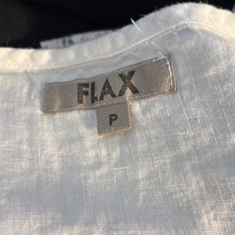 Flax White 100% Linen Top Sz S - Picture 5 of 7